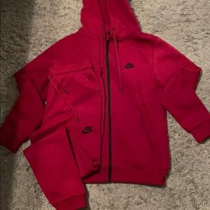 Red Nike sweatsuit